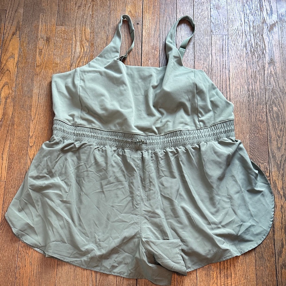 Vively 3X Green Sleeveless Romper NEW NWT